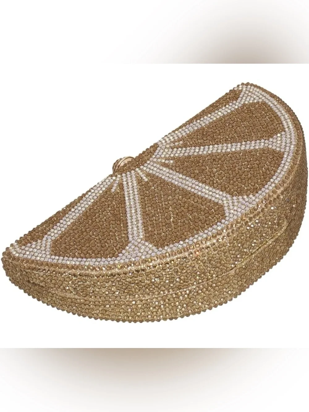 Gold Crystal Lemon Slice Evening Clutch